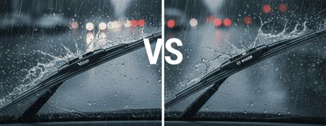 Bosch vs Valeo wiper blades comparison infographic
