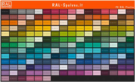 RAL DESIGN spalvų pavyzdžiai
