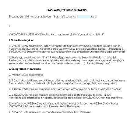 Sutartis tarp draudiko ir kliento