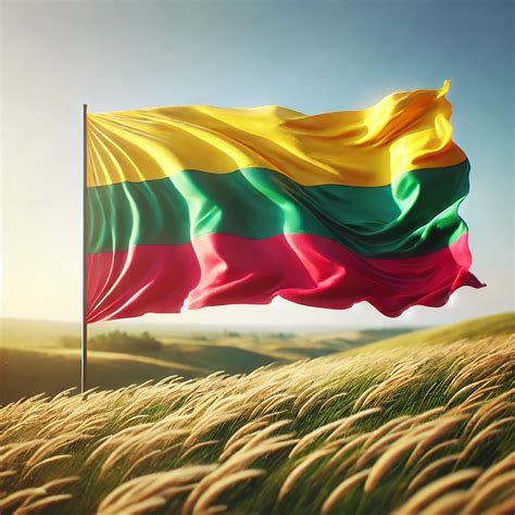 Lietuvos vėliava ir gamtovaizdis