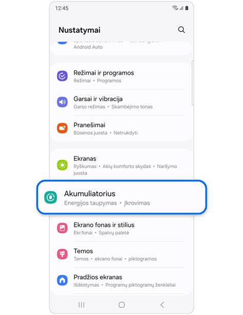 Akumuliatoriaus apsaugos režimo nustatymai Samsung Galaxy Book