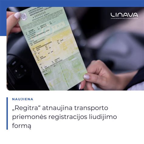 Transporto priemonės registracijos liudijimo naujo pavyzdžio dizainas
