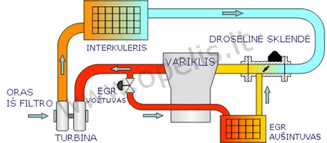 EGR vožtuvo darbo schema