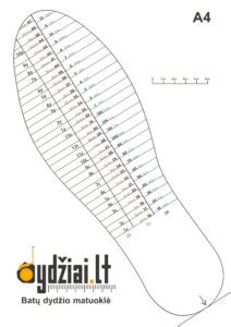 Dviračio dydžio matavimo schema