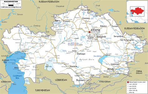 Kazachstano kelių žemėlapis