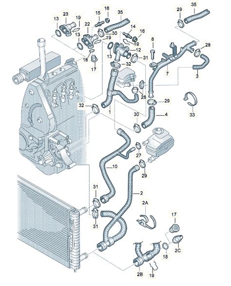 Schema, iliustruojanti Volkswagen Passat B5 pakabos elementus