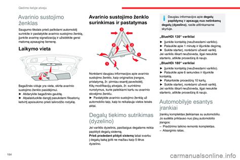Schema rodanti atstumus avarinio sustojimo ženklo statymui