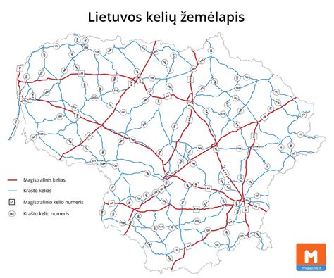 Kelių tinklo žemėlapis Lietuvoje
