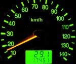 Spidometras su myliomis per valandą ir kilometrais per valandą
