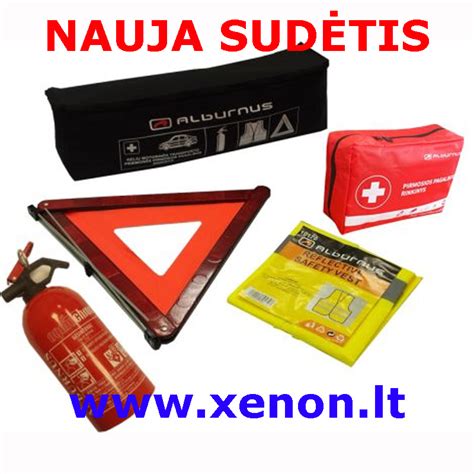 Sudėtis automobilio avarinio rinkinio