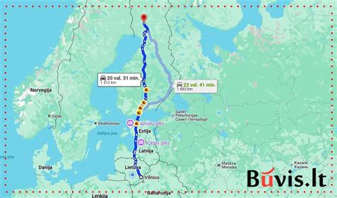 Vilnius-Helsinkis maršrutas