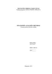 Finansinės analizės metodai ir įrankiai
