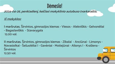 Mokyklinio autobuso ženklinimo schema