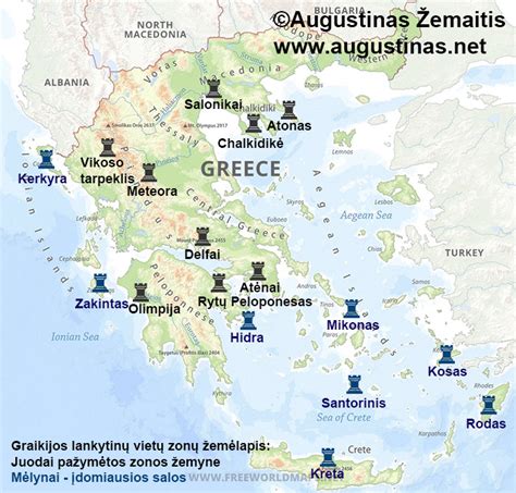 Graikijos salų žemėlapis