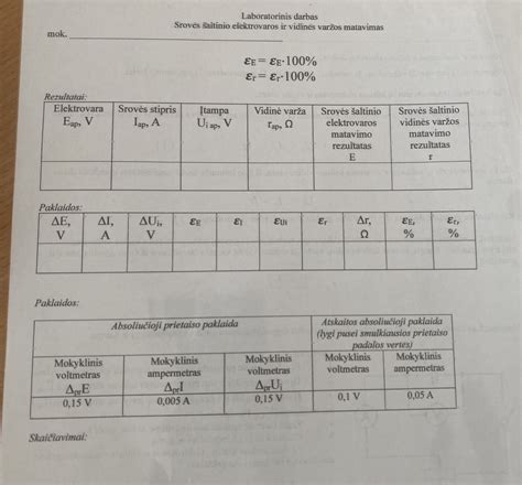 scheminė diagrama, iliustruojanti vidinės varžos matavimo principą