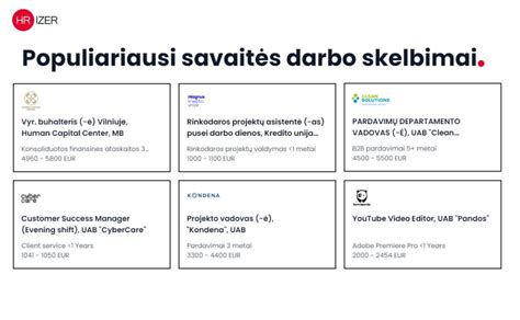 Darbo skelbimų lentelė Vilniuje