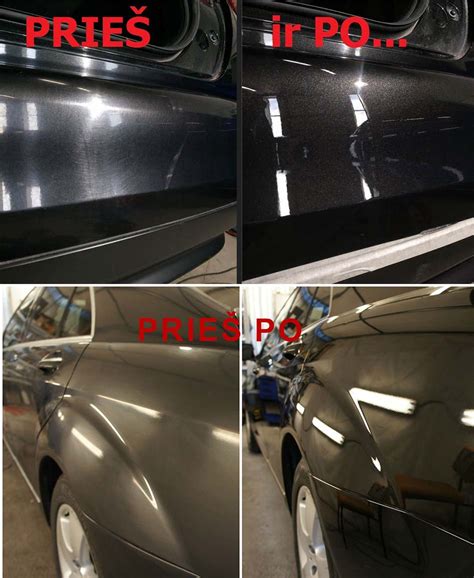 Automobilio poliravimas prieš ir po