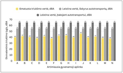 Triukšmo lygio matavimo rezultatai skirtinguose automobiliuose
