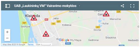 Vairavimo mokyklos filialų žemėlapis