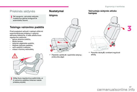 Teisinga sėdynės ir diržo padėtis automobilyje