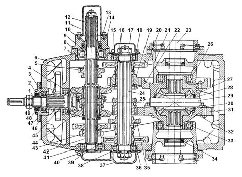 Schema T-25 pavarų dėžės