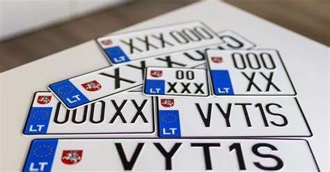 Pavyzdys naujų Lietuvos automobilių numerių derinių