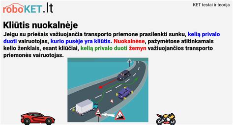 Infografika su skirtingais nurodomaisiais kelio ženklais ir jų reikšmėmis