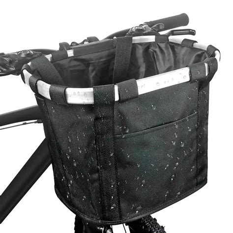 Stilingas juodas dviračio krepšys su atšvaitais
