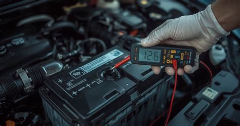 Akumuliatoriaus įtampos matavimas voltmetru