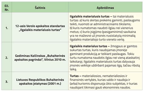 Ilgalaikio turto skaidymas į materialųjį ir nematerialųjį