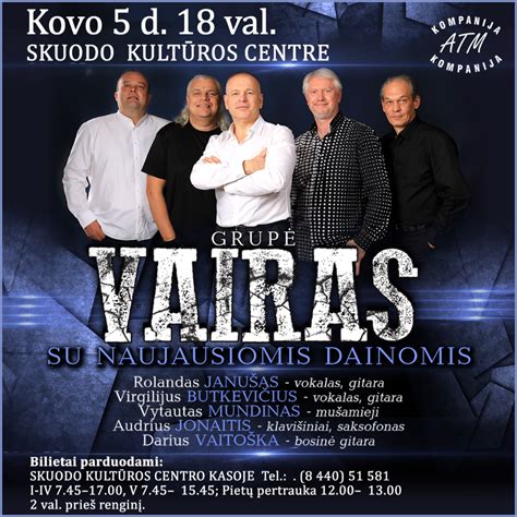 Grupės „Vairas“ nariai koncertuoja