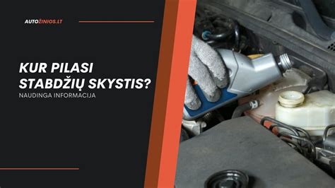 Scheminis automobilio stabdžių sistemos dalių išdėstymas