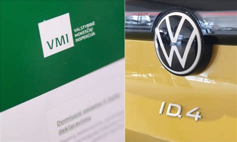 VMI automobilis su specialiais ženklais