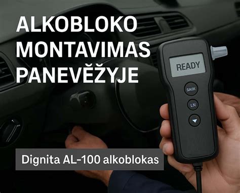 Nuotrauka su alkobloko prietaisu automobilyje
