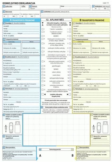 Automobilio apgadinimo eismo įvykio deklaracija
