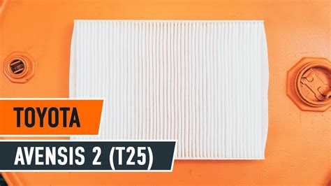 Schematinis Toyota Avensis salono filtro pakeitimo procesas