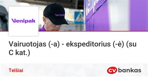 Vairuotojas su Venipak siuntiniu