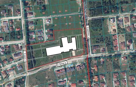 Schematinis planas su dviejomis stovėjimo aikštelėmis