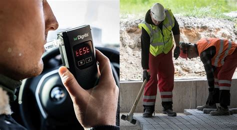 Darbuotojas su alkotesteriu