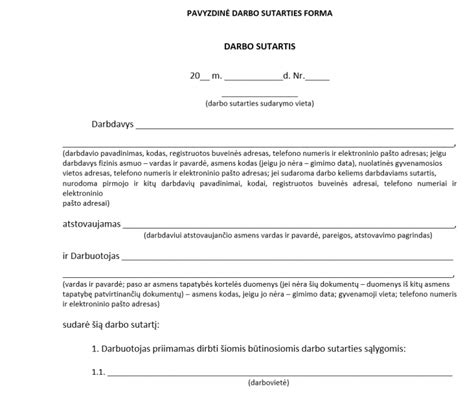 Darbuotojo darbo sutartis