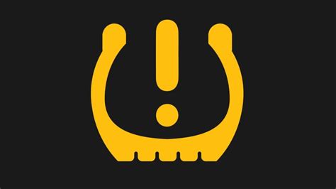 simbolis geltona TPMS lempute ant automobilio prietaisų skydelio