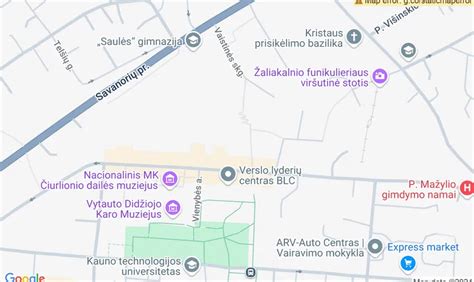 Žemėlapis su nurodyta V. Putvinskio gatve Kaune