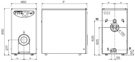 Skysto kuro katilo schematinis pavaizdavimas