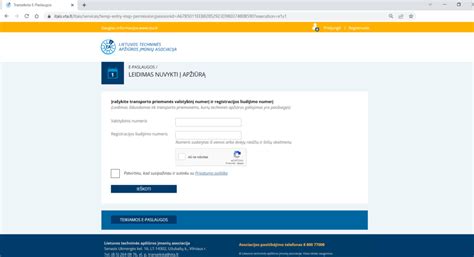 Schema registracijos į techninę apžiūrą internetu
