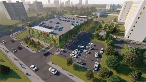 Vizualizacija daugiaaukštės parkavimo aikštelės Santaros klinikose