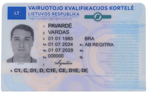 Tarptautinio vairuotojo leidimo (IDP) pavyzdys