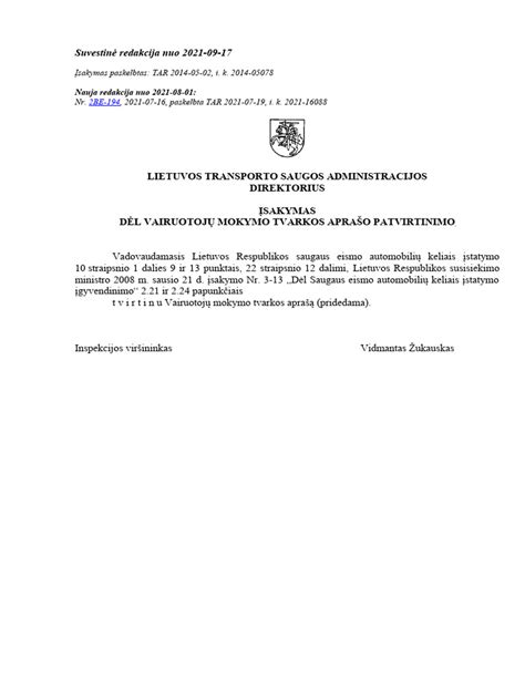 Schematinis vairuotojų mokymo proceso vaizdavimas