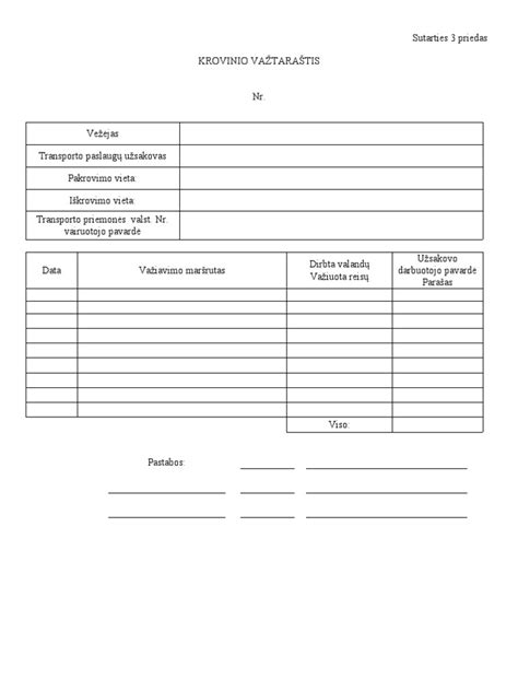 Važtaraščio pavyzdys