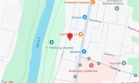 Žemėlapis su Antakalnio vairavimo mokyklos lokacija