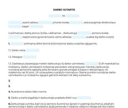 Darbo sutartis ir darbo užmokestis